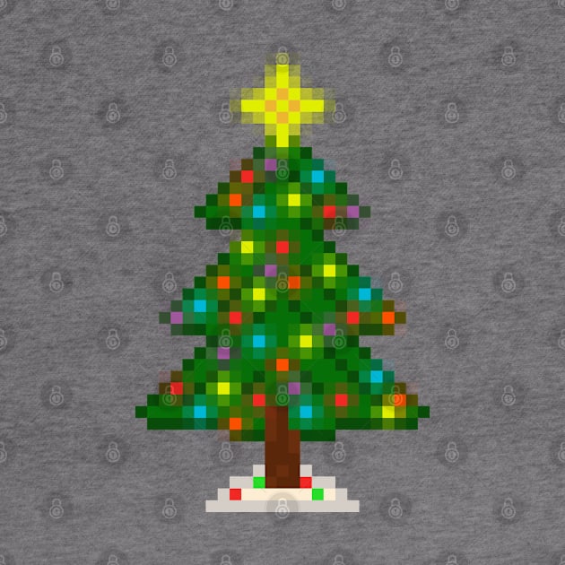 Pixel Christmas Tree with Glowing Lights (White) by gkillerb